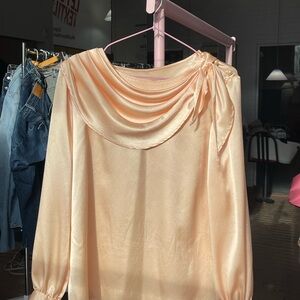 Vintage Peach Satin Blouse